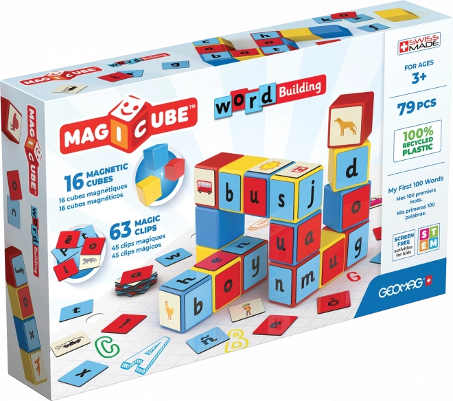 GEOMAG Magnetické kostky Magicube Word 79 kostek