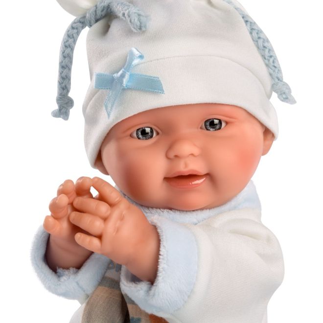 Llorens 26311 NEW BORN CHLAPEČEK - realistická panenka miminko s celovinylovým tělem - 26 cm