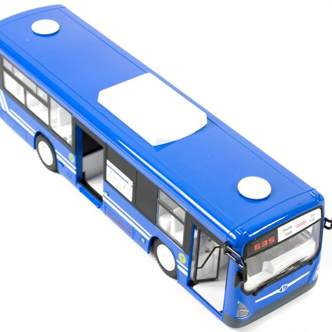 RC autobus na dálkové ovládání s dveřmi - modrý