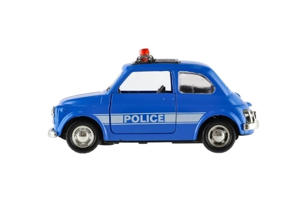 Auto policie retro 11cm kov/plast na zpětné natažení na baterie se světlem 4 druhy