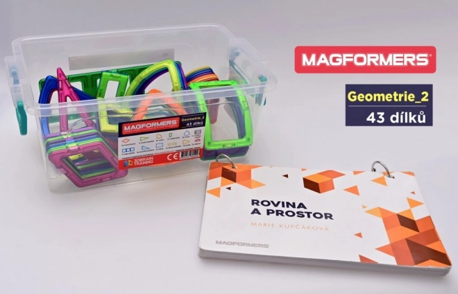 MAGFORMERS Geometrie 2: Rovina a prostor - box 43 dílků