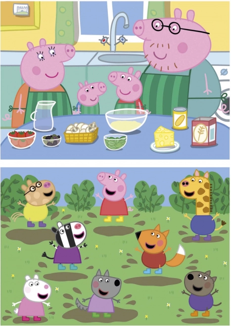 EDUCA Dřevěné puzzle Prasátko Peppa 2x25 dílků