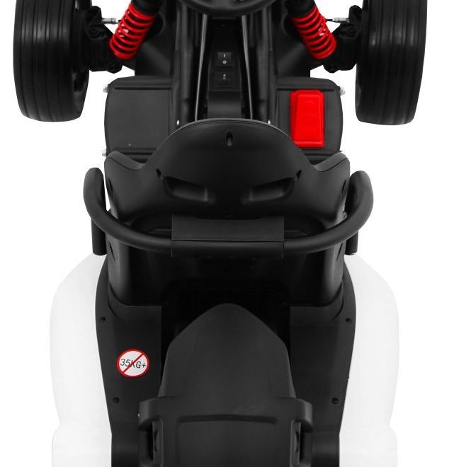 Dětská motokára Bolid XR-1 na baterie Bílá + nastavitelná řídítka + tvarované sedadlo