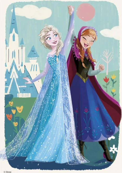 DINO Puzzle Ledové králoství: Anna a Elsa 2x77 dílků