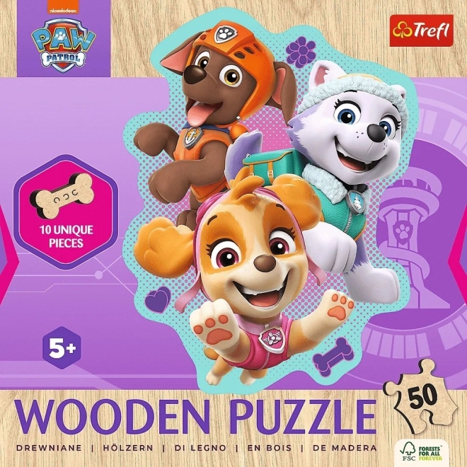 Dřevěné puzzle 50 prvků Psi Patrol Happy Bunch of Doggies