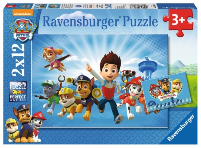 RAVENSBURGER Puzzle Ryder a tlapková patrola 2x12 dílků