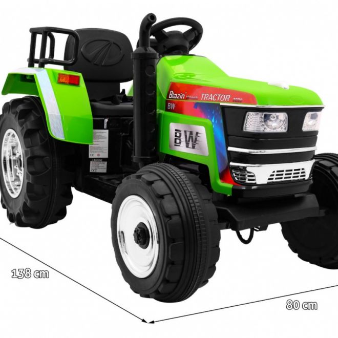 Blazin BW Battery Tractor Green + dálkové ovládání + pomalý start + zvuky Světla