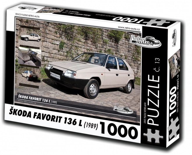 RETRO-AUTA Puzzle č. 13 Škoda Favorit 136 L (1989) 1000 dílků