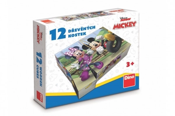 MICKEY A MINNIE 12 Dřevěné licenční kostky