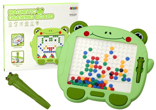 Vzdělávací magnetická tabule Frog Stylus Pad Puzzle Green Beads