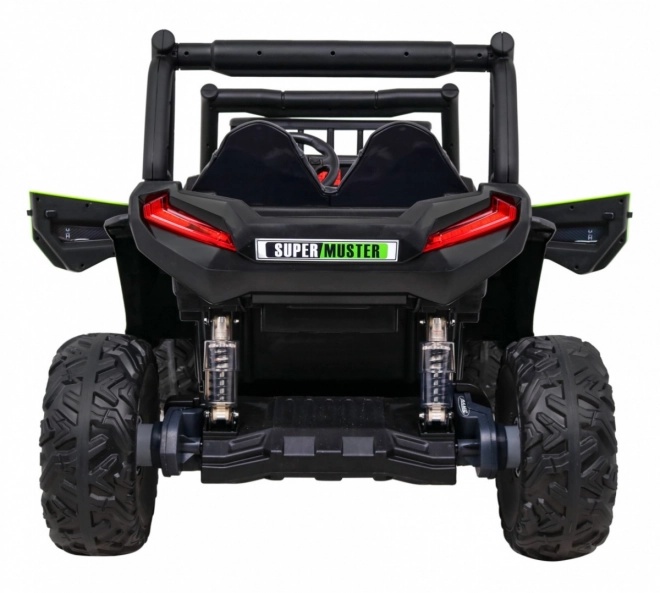 Buggy UTV Off-roader pro děti Zelená + dálkové ovládání + nosič zavazadel + pomalý start + EVA + MP3 LED