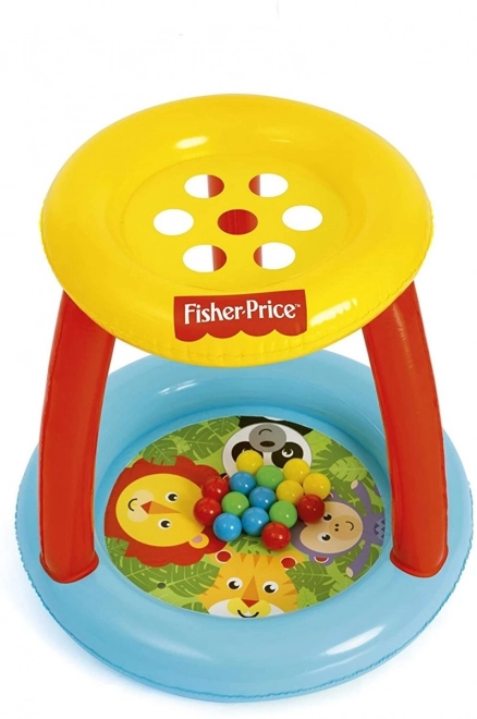 Fisher Price kolébka se stříškou a míčky Animal Friends 89 x 89 x 84 cm