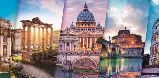 TREFL Panoramatické puzzle Cestování po Itálii 500 dílků