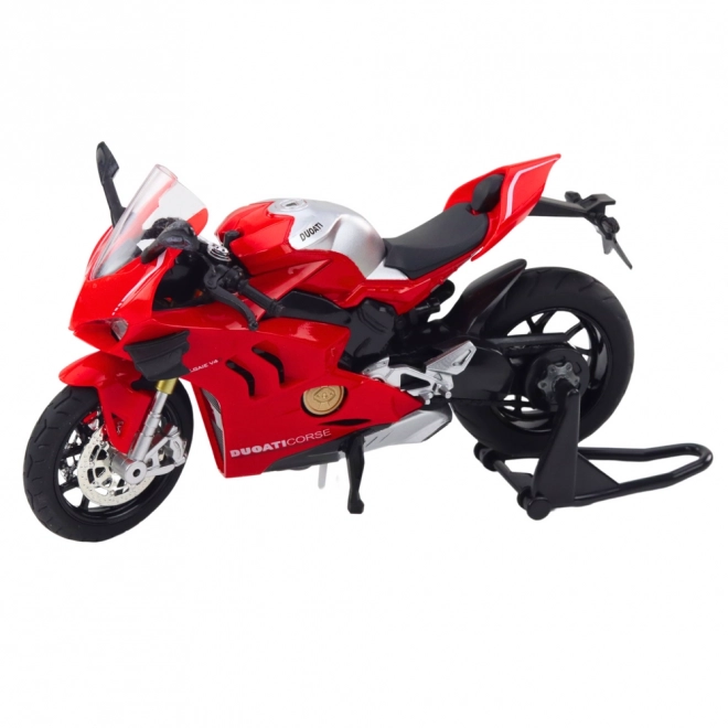 Sportovní kovový motocykl se světly a zvuky červený 1:12