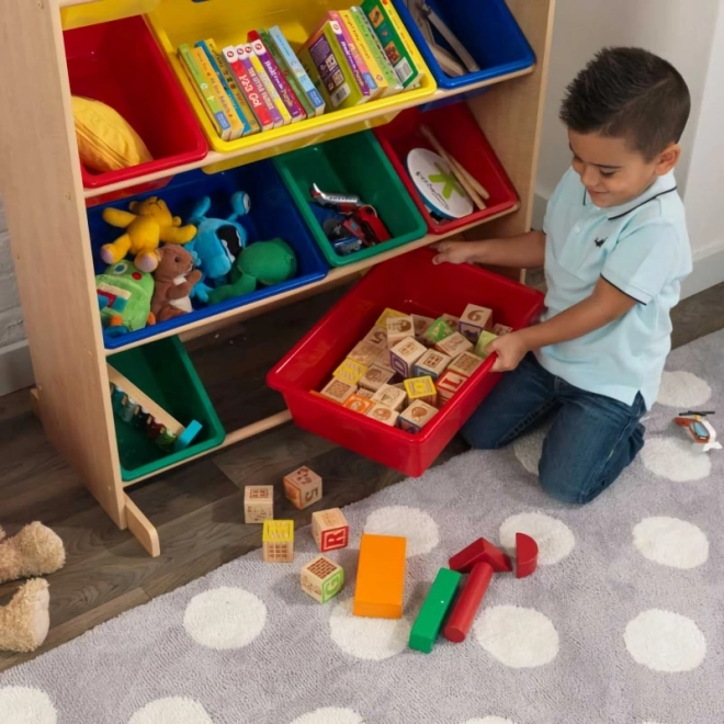 KidKraft Barevná polička s úložnými boxy