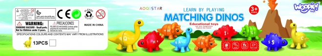 Woopie nauka liter barevných montessori dinosaurů