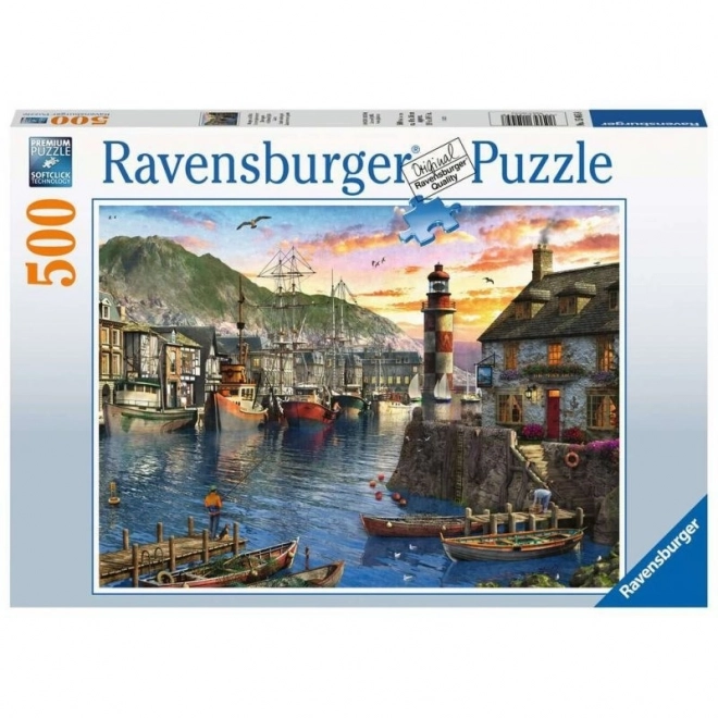 Puzzle Ravensburger Přístav za úsvitu 500 dílků