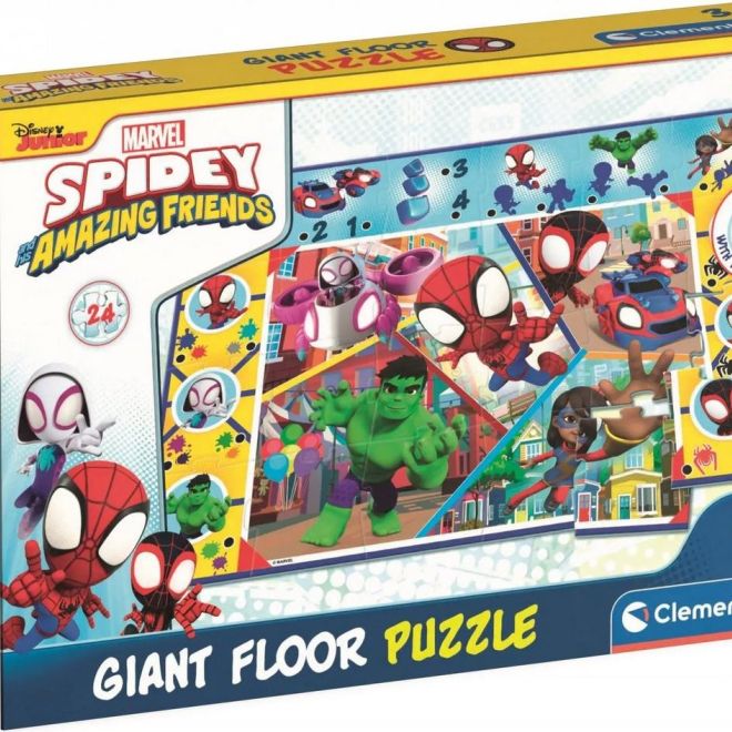 CLEMENTONI Podlahové puzzle s interaktivním perem Spidey a jeho úžasní přátelé 24 dílků