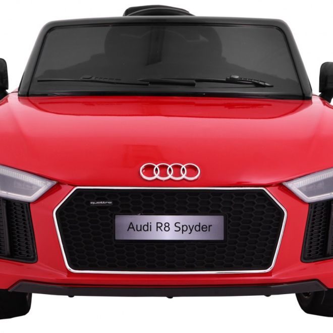 Audi R8 Spyder na baterie Červený lak + Dálkové ovládání + EVA + Pomalý start + Rádio MP3 + LED dioda