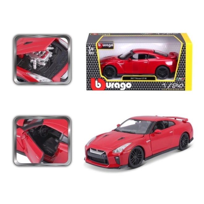 Bburago 1:24 Nissan GT-R Metallic 18-21082 – Červený