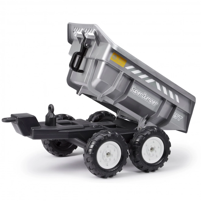 Přívěs Super dumper čtyřkolový šedý
