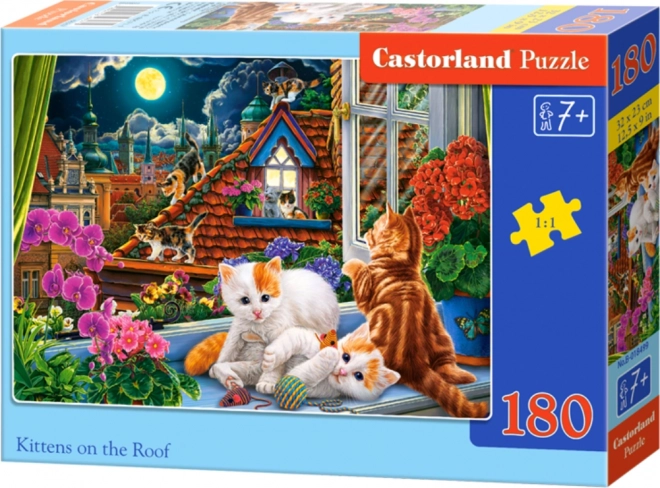 Puzzle 180 dílků Koťata na střeše