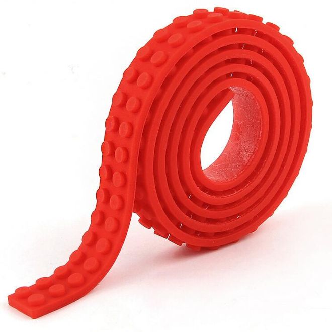 Stavebnicová páska kompatibilní s Lego  - 90 cm – Červená