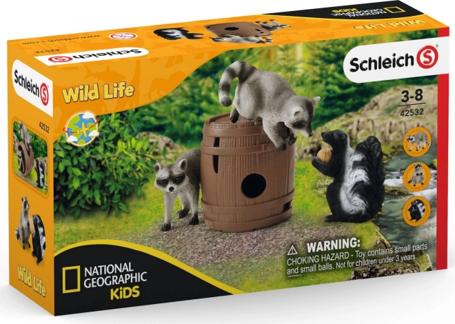 Schleich 42532 Orzechowe Psoty Szop Pracz Skunkové divoký život