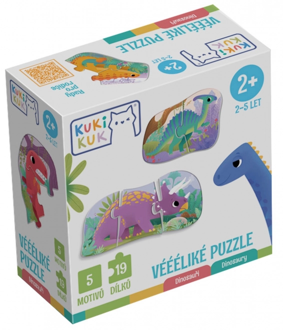 KukiKuk 80006 Véééliké puzzle Dinosauři