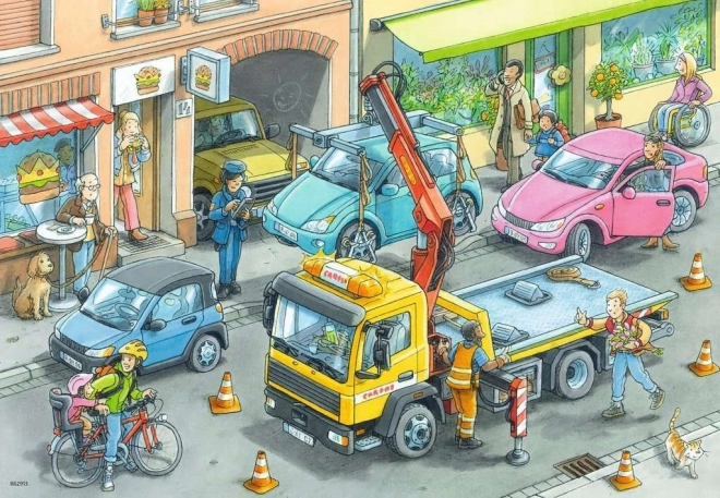 RAVENSBURGER Puzzle Popeláři a odtahový vůz 2x24 dílků