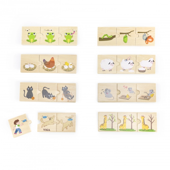 Viga dřevěná skládačka puzzle aktivity zvířat