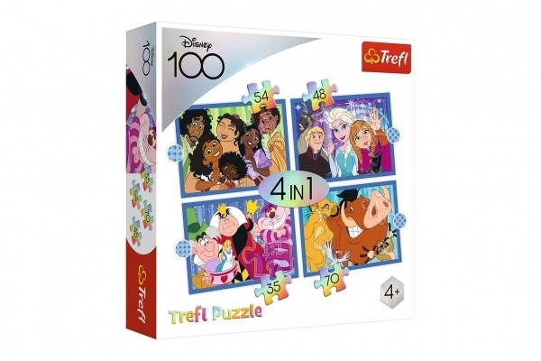 TREFL Puzzle Disney 100 let: Disneyho veselý svět 4v1 (35,48,54,70 dílků)