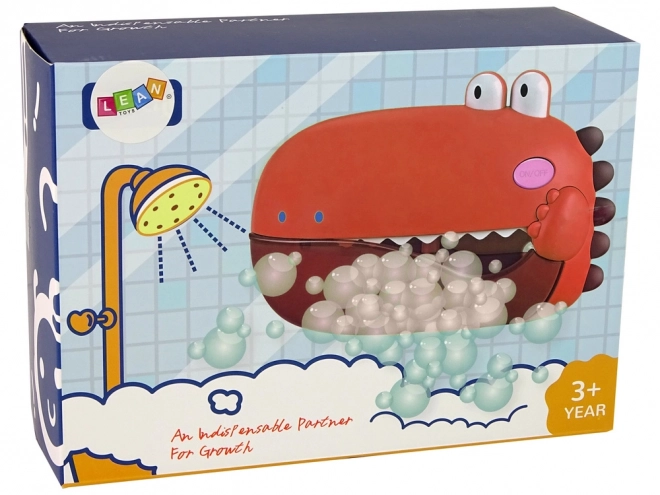 Dětská hračka do vany Dino – červený generátor bublin na baterie