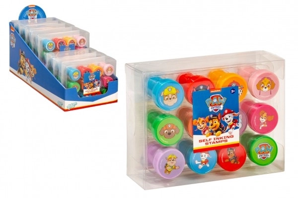 Razítka samobarvící 12ks plast Paw Patrol/Tlapková patrola v blistru 12x9cm 10ks v boxu