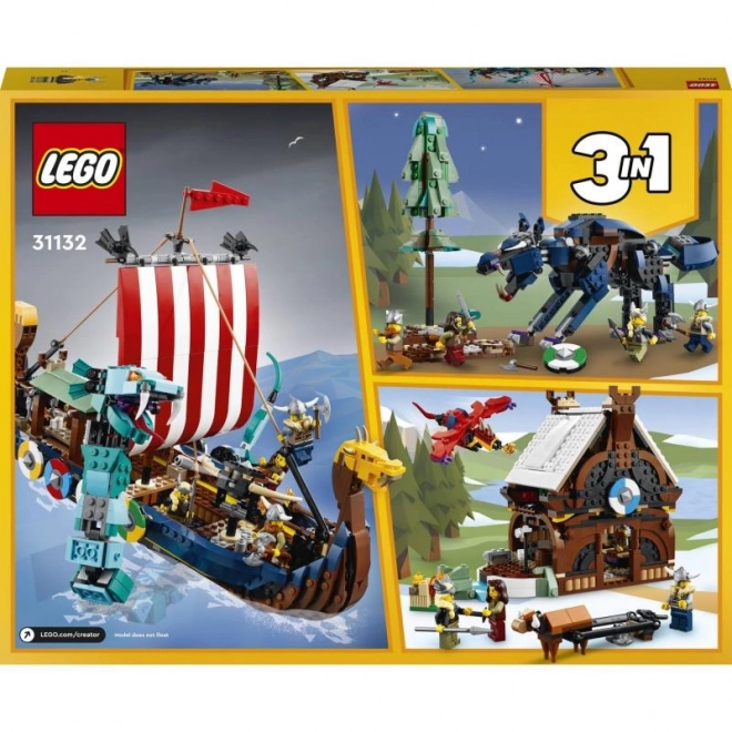 LEGO Creator 3v1 31131 Vikingská loď a mořský had