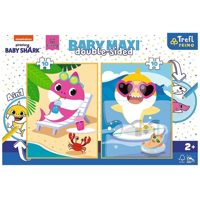 Baby MAXI 2x10 dílků puzzle Happy Shark Day, Baby Shark