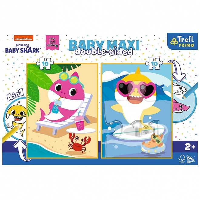 Baby MAXI 2x10 dílků puzzle Happy Shark Day, Baby Shark