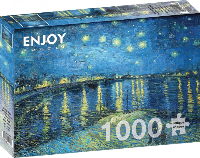 ENJOY Puzzle Vincent Van Gogh: Hvězdná noc nad Rhonou 1000 dílků