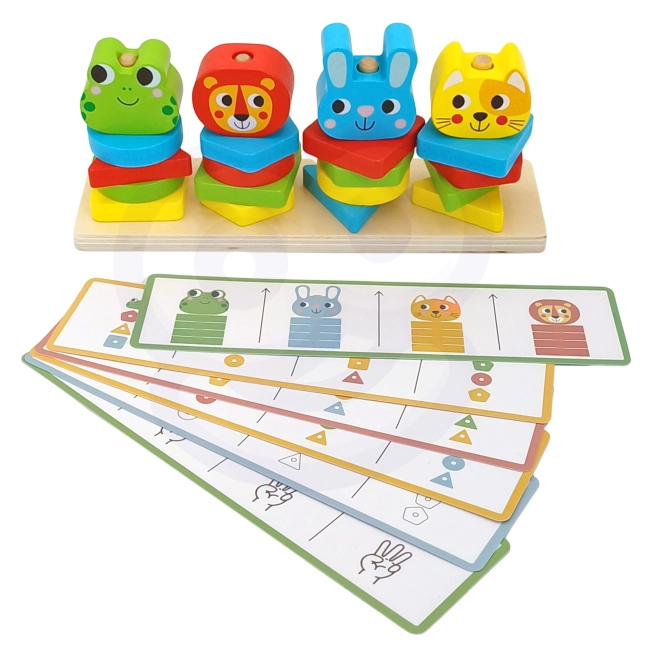 Montessori skládačka zvířátka pyramidka 27 dílů FSC
