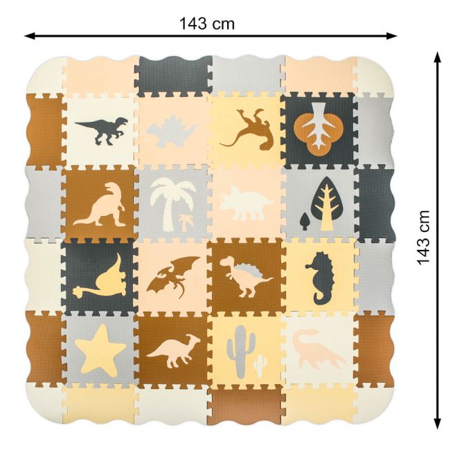 Pěnové puzzle s dinosaury a ohrádkou - 36 kusů