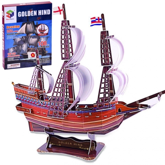 3D Puzzle loď Golden Hind