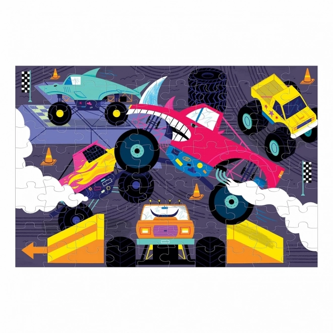 Puzzle Svítící Monster Trucks od Mudpuppy - 100 dílků
