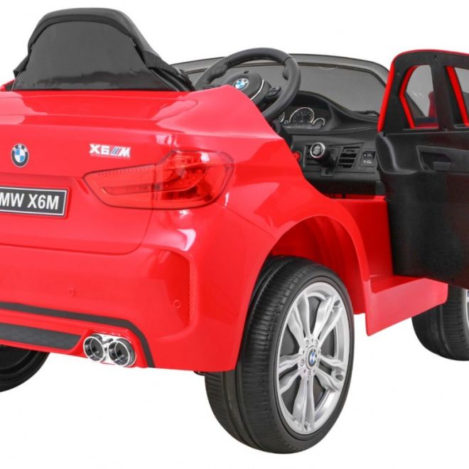 BMW X6M Elektrické dětské auto červené + dálkové ovládání + EVA + pomalý start + audio panel + LED dioda