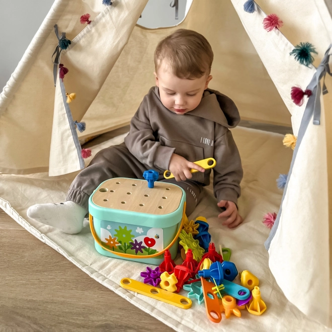 Montessori konstrukční box 12v1 WOOPIE GREEN