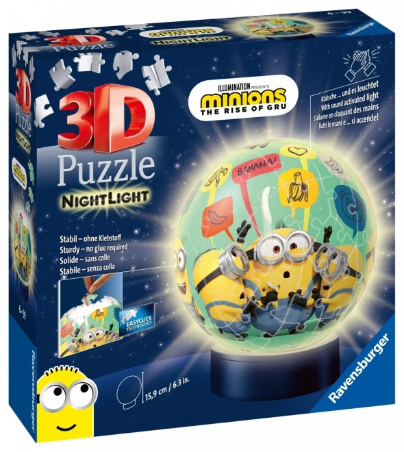 3D puzzle svítící míč Minions