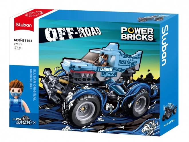 Sluban Power Bricks Natahovací Off-road Modrý Žralok