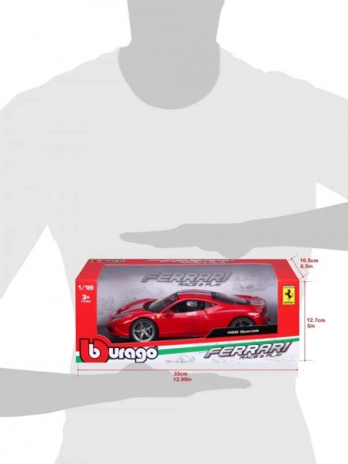 Bburago 1:18 Ferrari 458 Speciale Ferrari Race&Play červená 18-16002