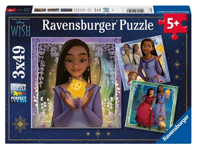 Ravensburger puzzle Disney Přání 3 x 49 dílků