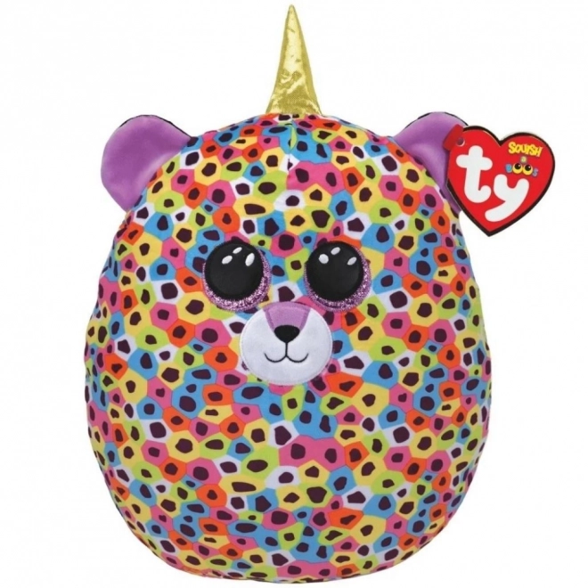 TY Squish-a-Boss leopardí maskot s rohem pestrobarevný 22 cm