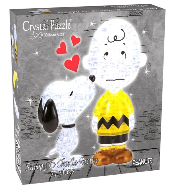 HCM KINZEL 3D Crystal puzzle Snoopy a Charlie Brown 77 dílků